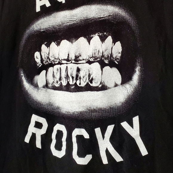 ASAP ROCKY Official A$AP Merch Rap / Hip Hop Graphic Grillz Black T-Shirt (XS) - Picture 3 of 8